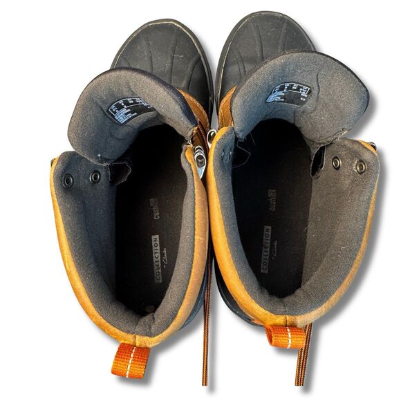 Clarks Gilby McKinley Duck Boots Waterproof Lace Up Women Size 8M Brown/Orange - Picture 6 of 12